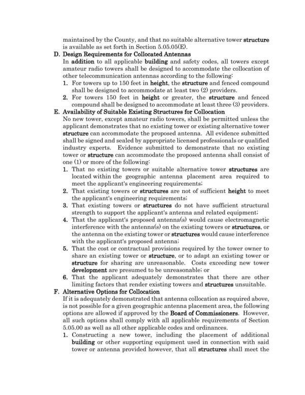 [E. Availability of Suitable Existing Structures for Collocation]