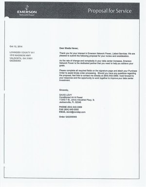 [Proposal for Service (2 of 6)]