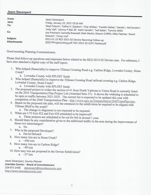[Followup questions and answers to Planning Commission]