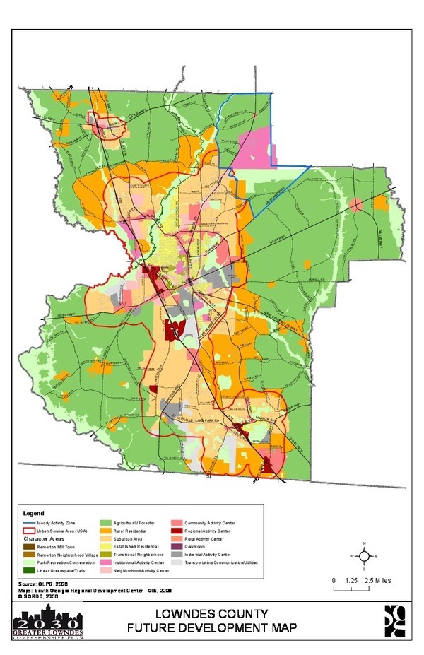 Lowndes County Future Development Map