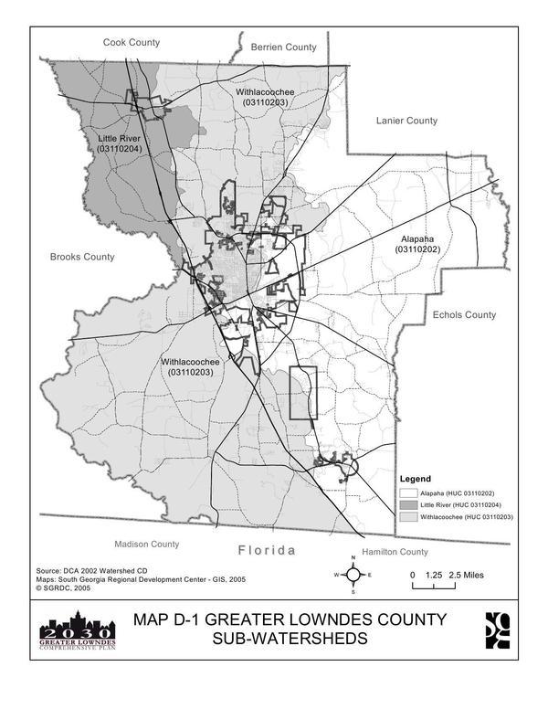 Map D-1 Greater Lowndes County Sub-Watersheds