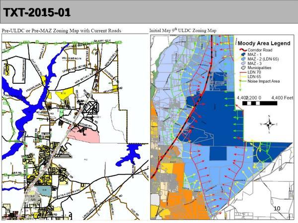 Pre-MAZ Zoning Map with Current Road and Intiial May 9th ULDC Zoning Map