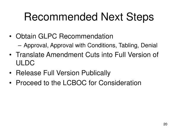 Recommended Next Steps