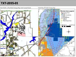 [Pre-MAZ Zoning Map with Current Road and Intiial May 9th ULDC Zoning Map]