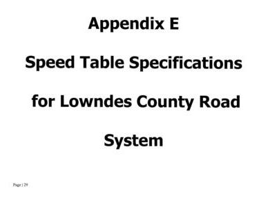 [Appendix E Speed Table Specifications]