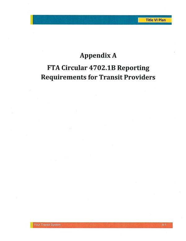 Appendix A: Reporting Requirements