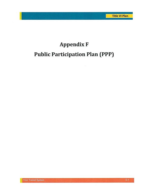 Appendix F: Public Participation Plan (PPP)