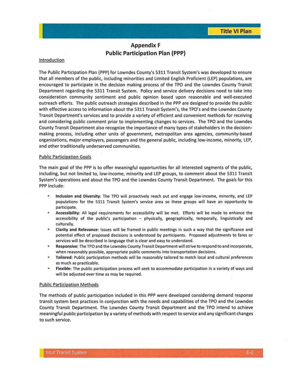 Public Participation Plan (PPP)