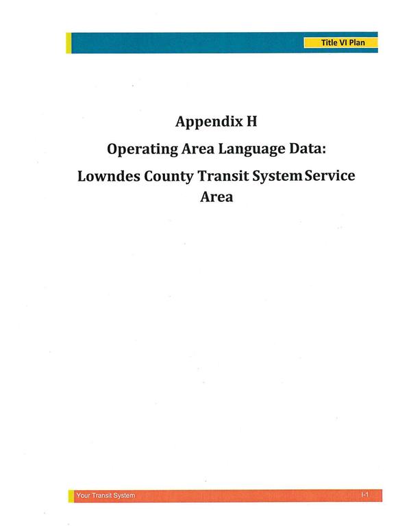 Appendix H: Operating Area Language Data