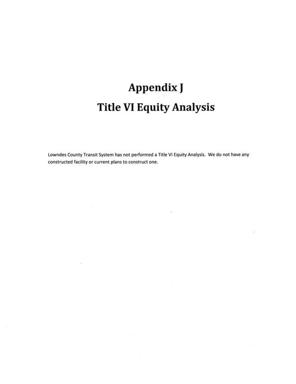 Appendix J: Title VI Equity Analsysis