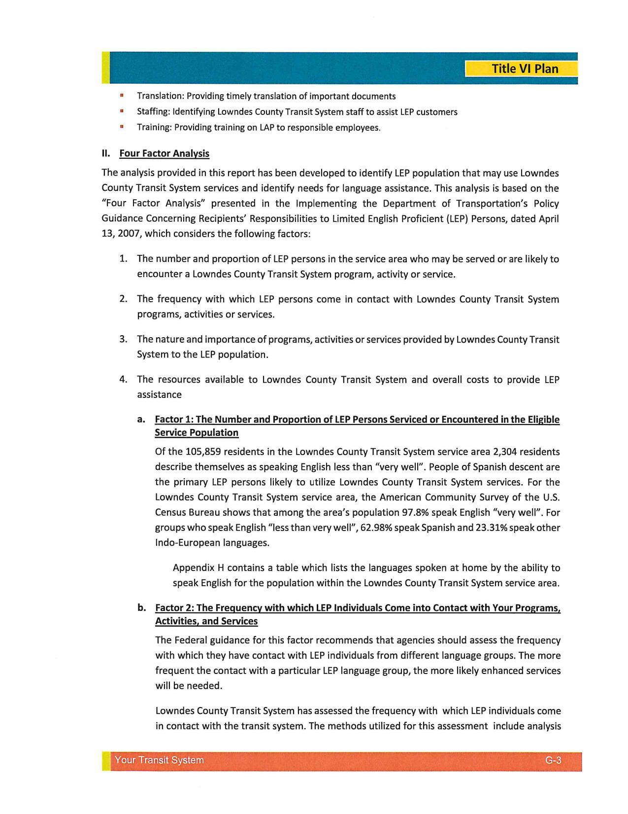 II. Four Factor Analysis