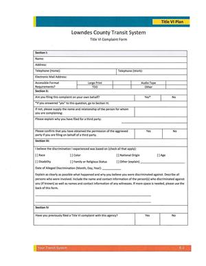 [Title VI Complaint Form]