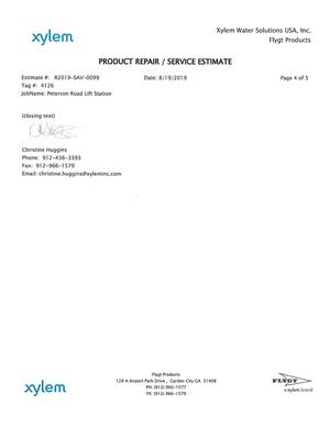 [PRODUCT REPAIR / SERVICE ESTIMATE 4 of 5]