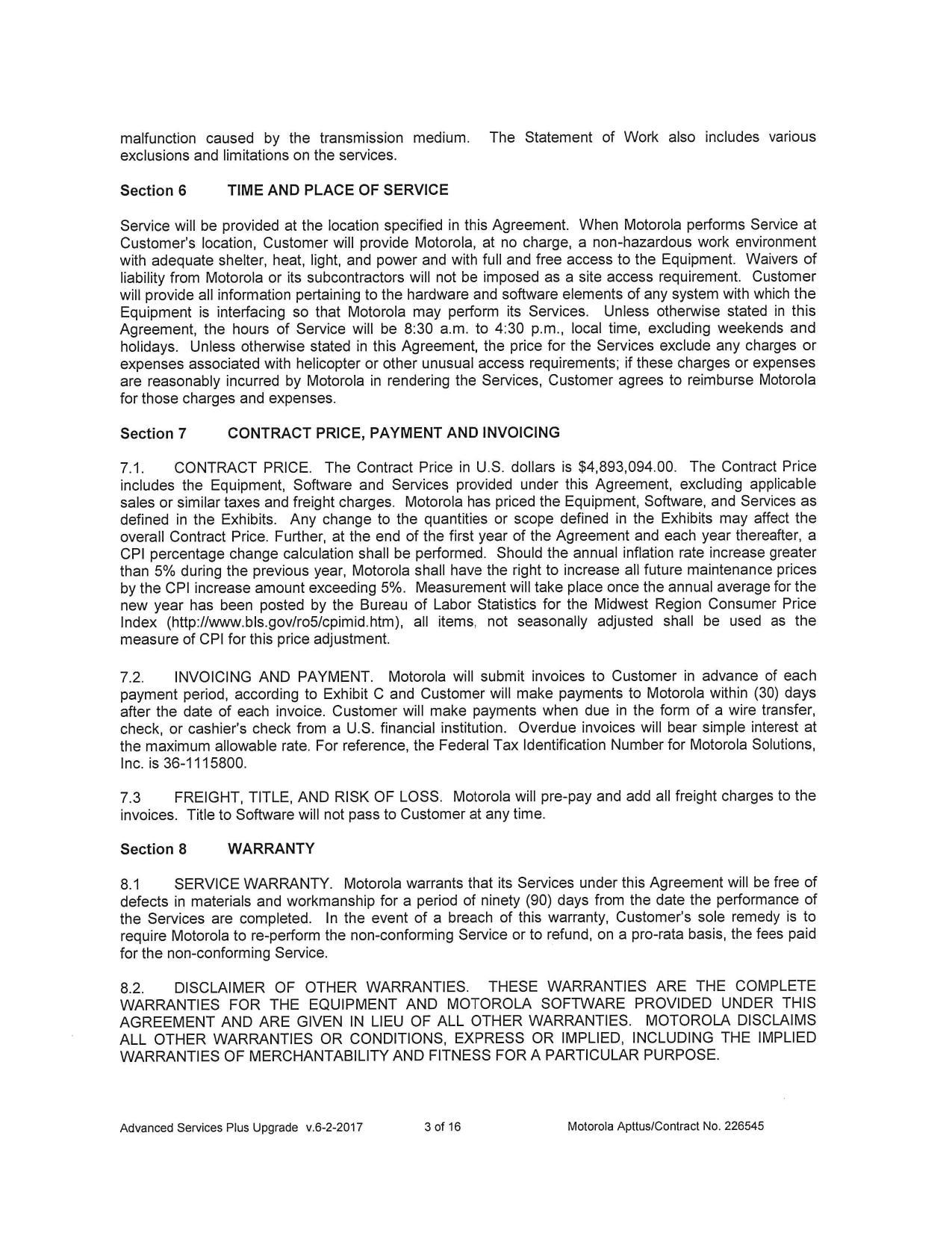 Section 6 TIME AND PLACE OF SERVICE