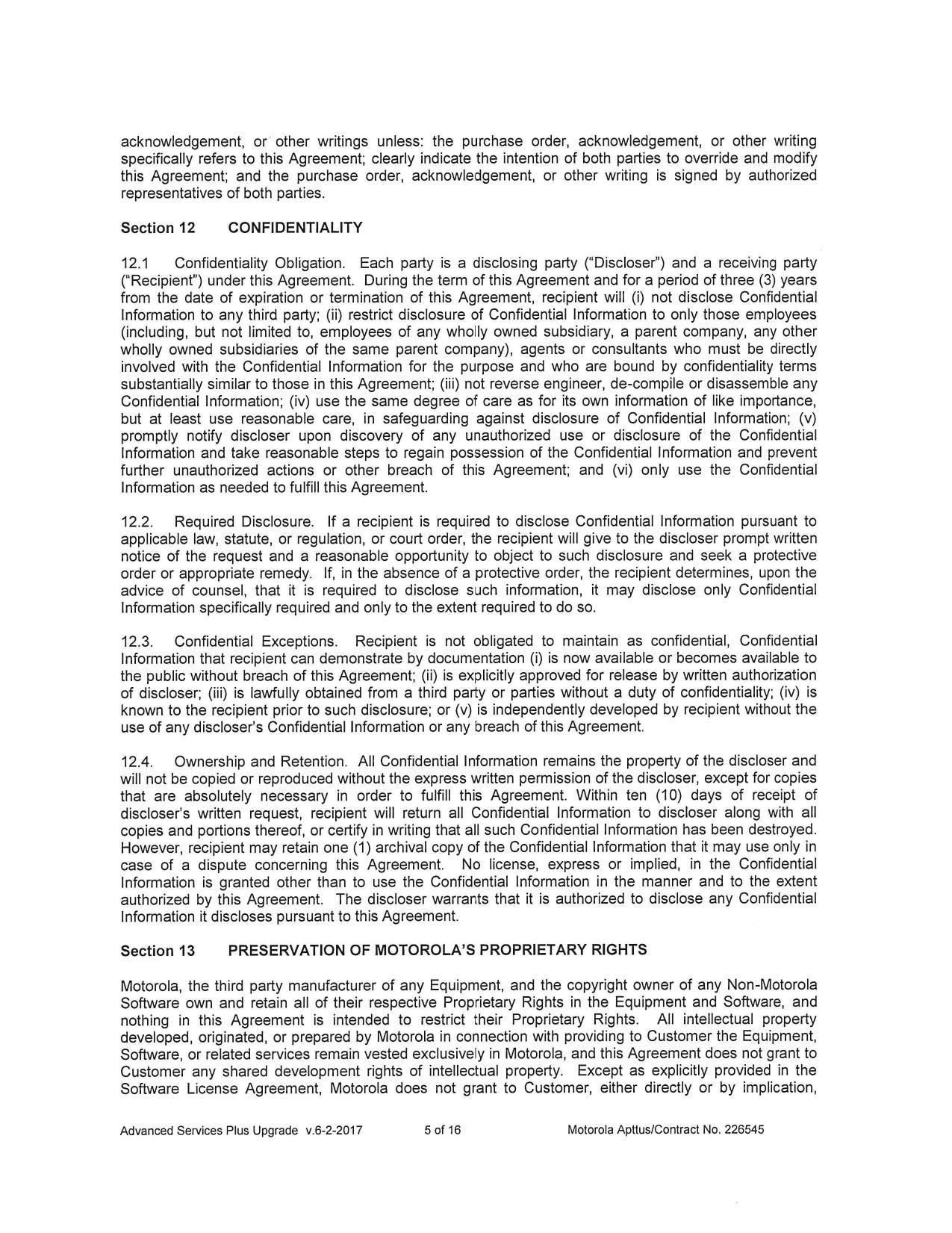 Section 12 CONFIDENTIALITY