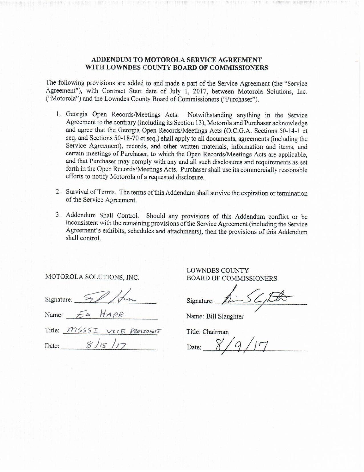 Georgia Open Records/Meetings Acts shall apply to all documents, agreements, etc.