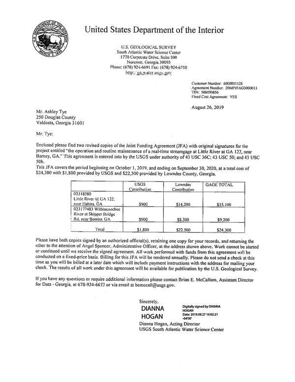 Letter from USGS