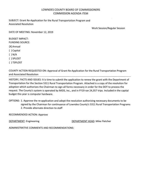 BUDGET IMPACT: apparently none; MIDS, Inc. did 24,357 trips in FY19.