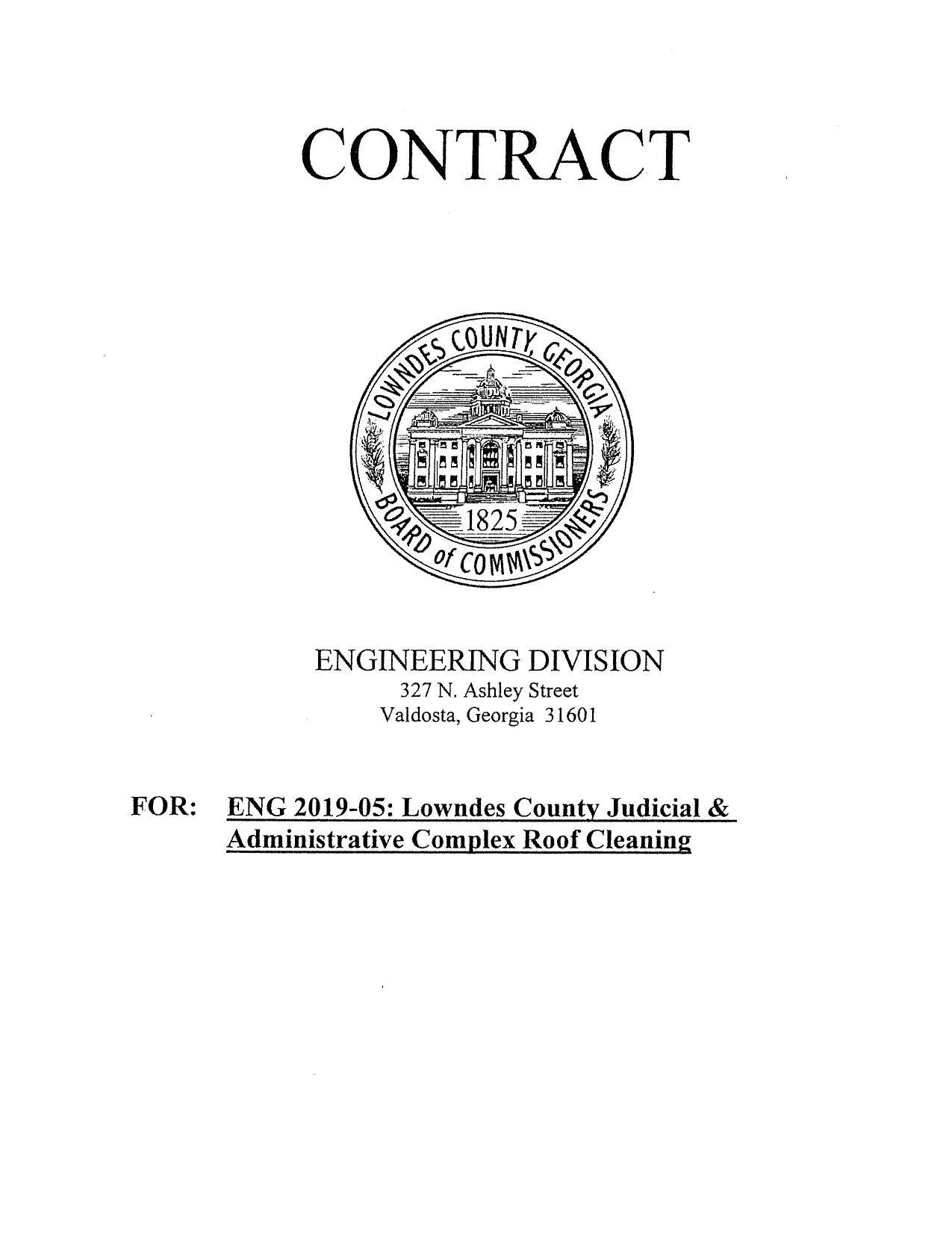 CONTRACT FOR: ENG 2019-05