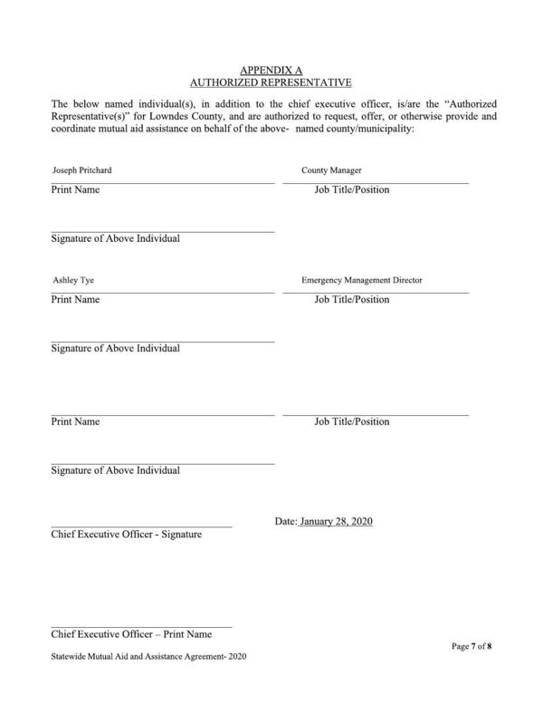 Signature, Authorized Representatives