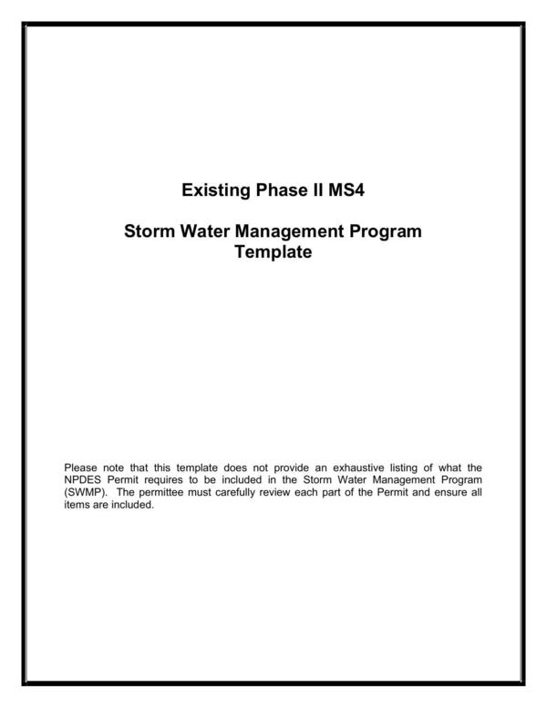 Existing Phase II MS4 Storm Water Management Program Template