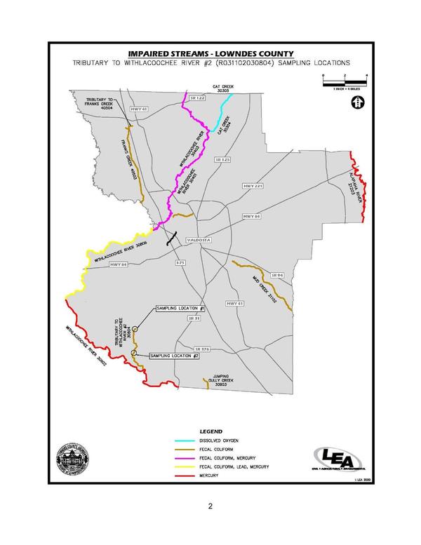 Map: TRIBUTARY TO WITHLACOOCHEE RIVER #2 (R031102030804) SAMPLING LOCATIONS