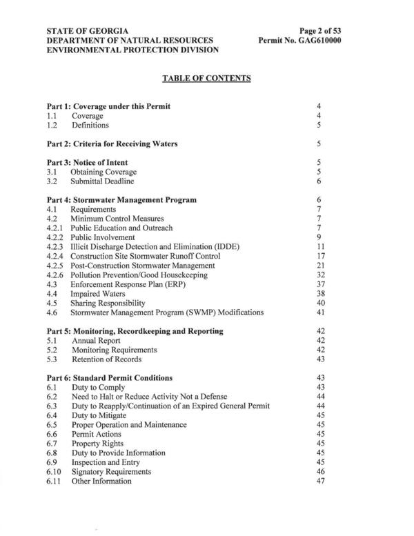 (1 of 2) Table of Contents