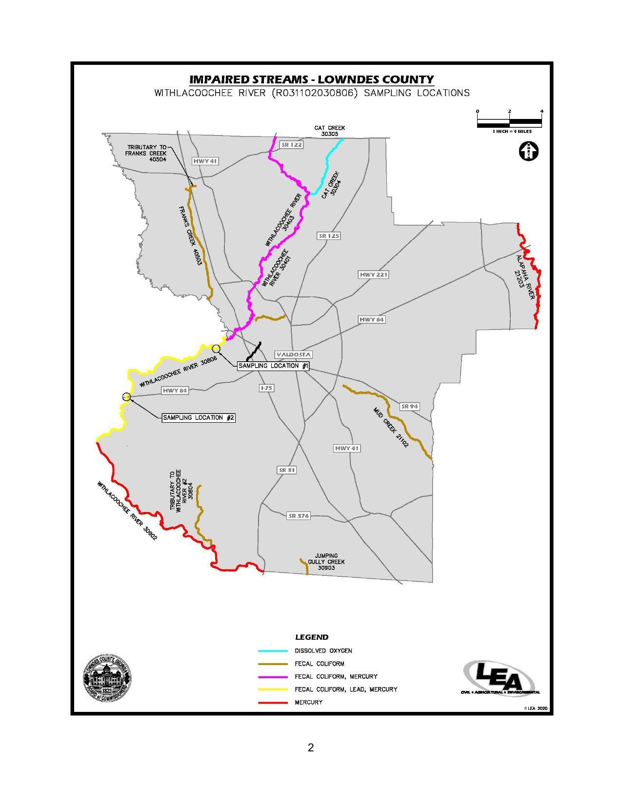 Map: WITHLACOOCHEE RIVER (R031102030806) SAMPLING LOCATIONS