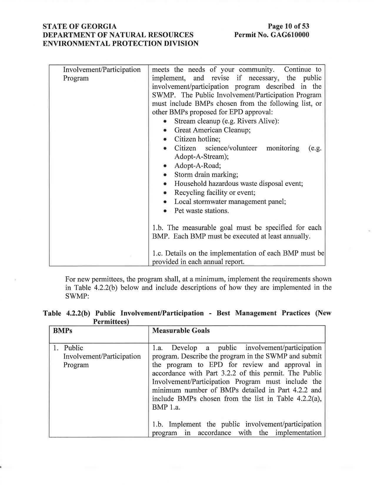 minimum number of BMPs detailed in Part 4.2.2 and