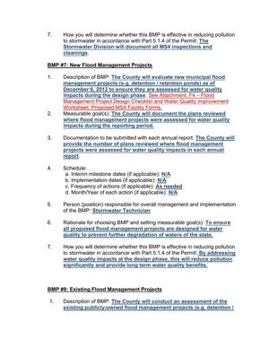 [BMP #7: New Flood Management Projects; BMP #8: Existing Flood Management Projects]