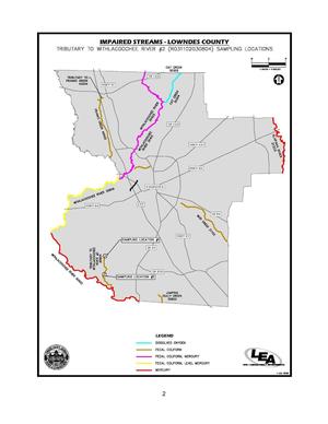 [Map: TRIBUTARY TO WITHLACOOCHEE RIVER #2 (R031102030804) SAMPLING LOCATIONS]