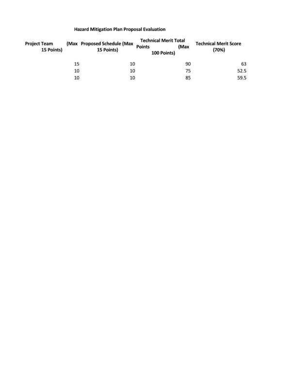 Project Team and Technical Merit Score