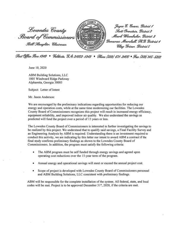 Letter of Intent to ABM