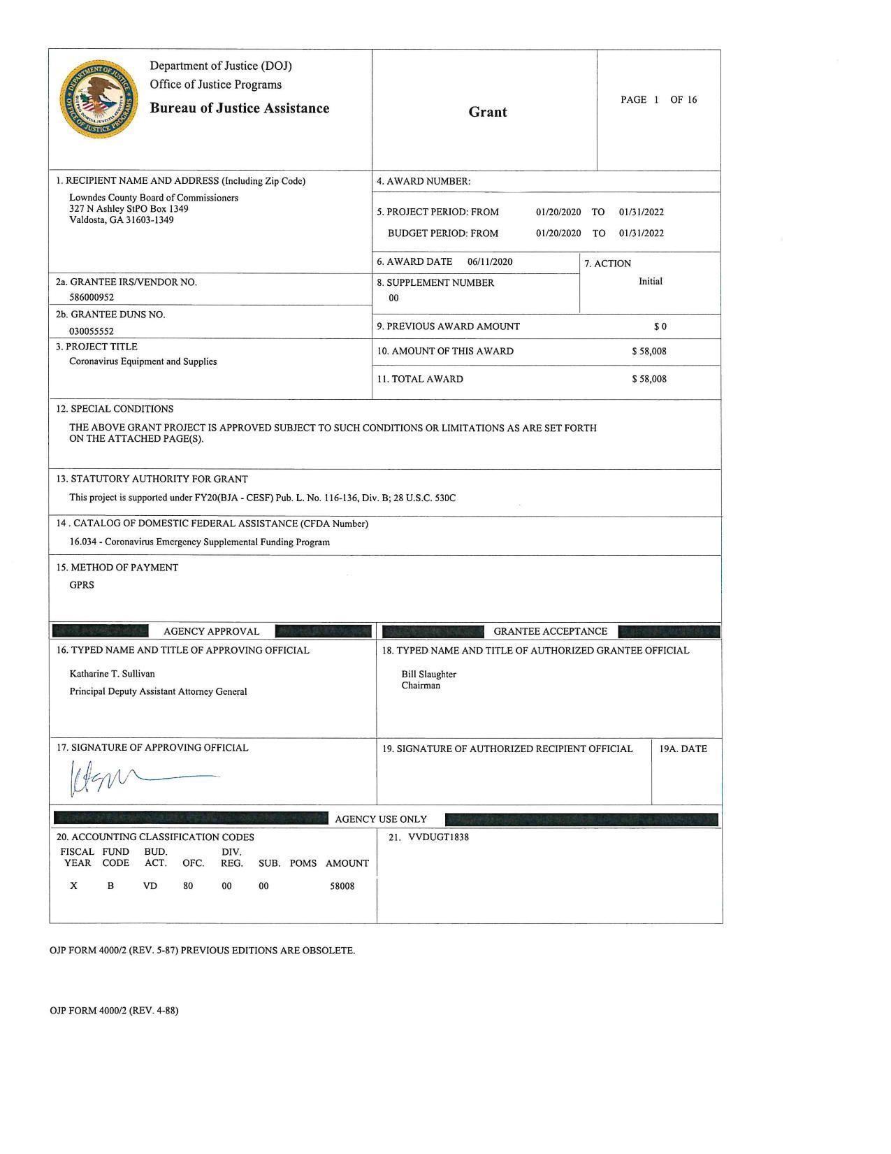 Grant form