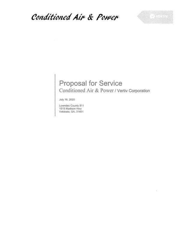 Lowndes County 911 Proposal for Service