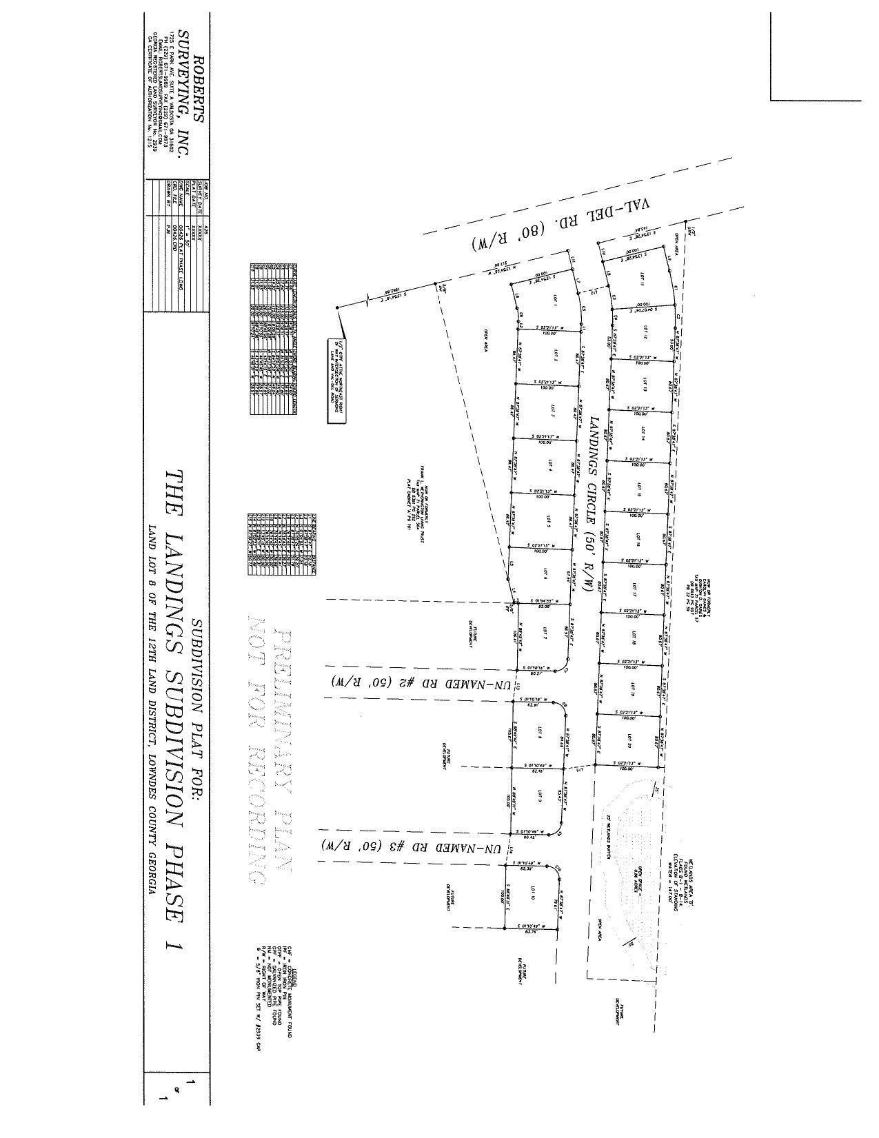 Plat: The Landings Subdivision Phase 1