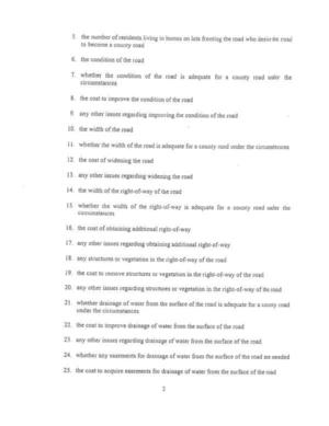 [the number of residents living in homes on lots fronting the road who desire the road]