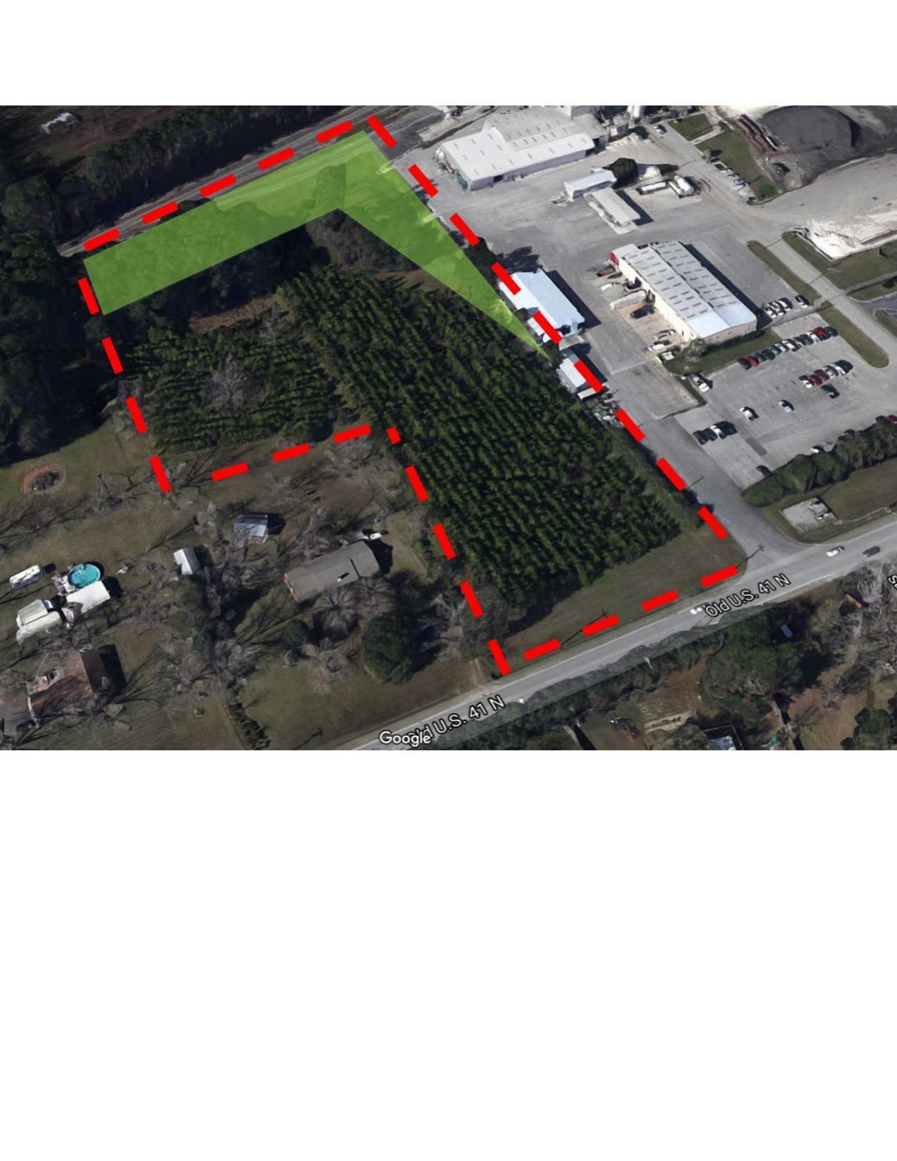 Google map with red-dashed parcel