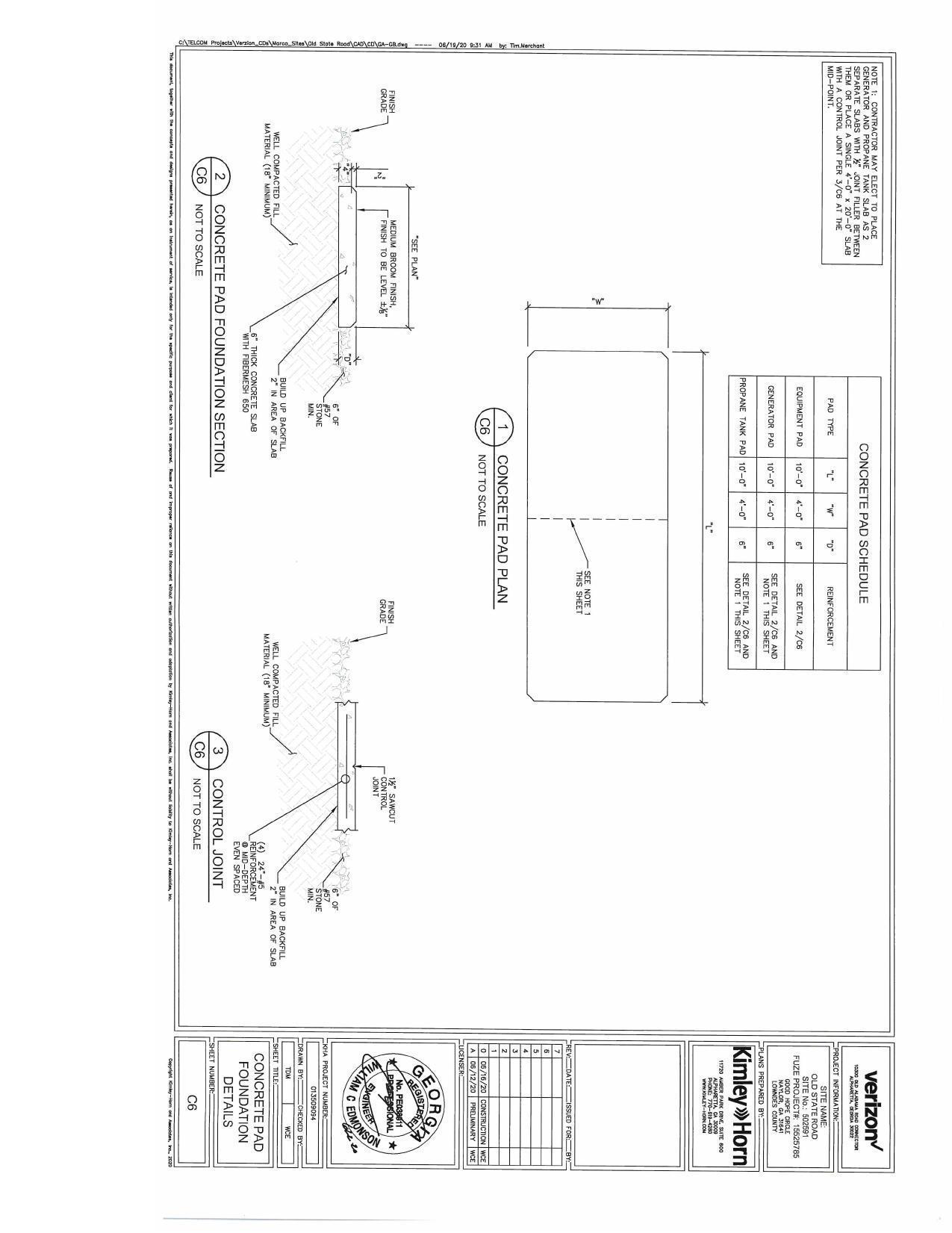 Concrete Pad Foundation Section