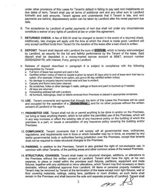 [b. Certified written notice of intent to vacate is given by tenant 30 days prior to end of lease term that has no]