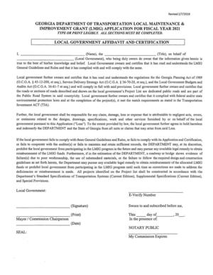 [Local Government Affidavit and Certification]