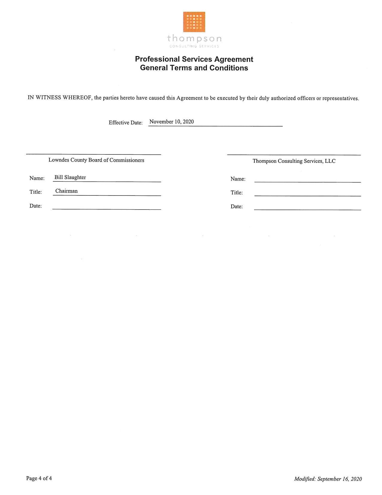 Professional Services Agreement