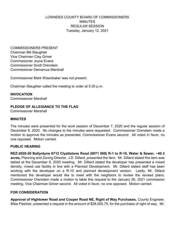 REZ-2020-20 Ballyntyne 6712 Clyattstone Road (0071 008) Developer wanted to talk to neighbors; tabled until 2021-01-26.