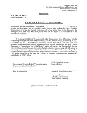 [SUBCONTRACTOR AFFIDAVIT AND AGREEMENT]