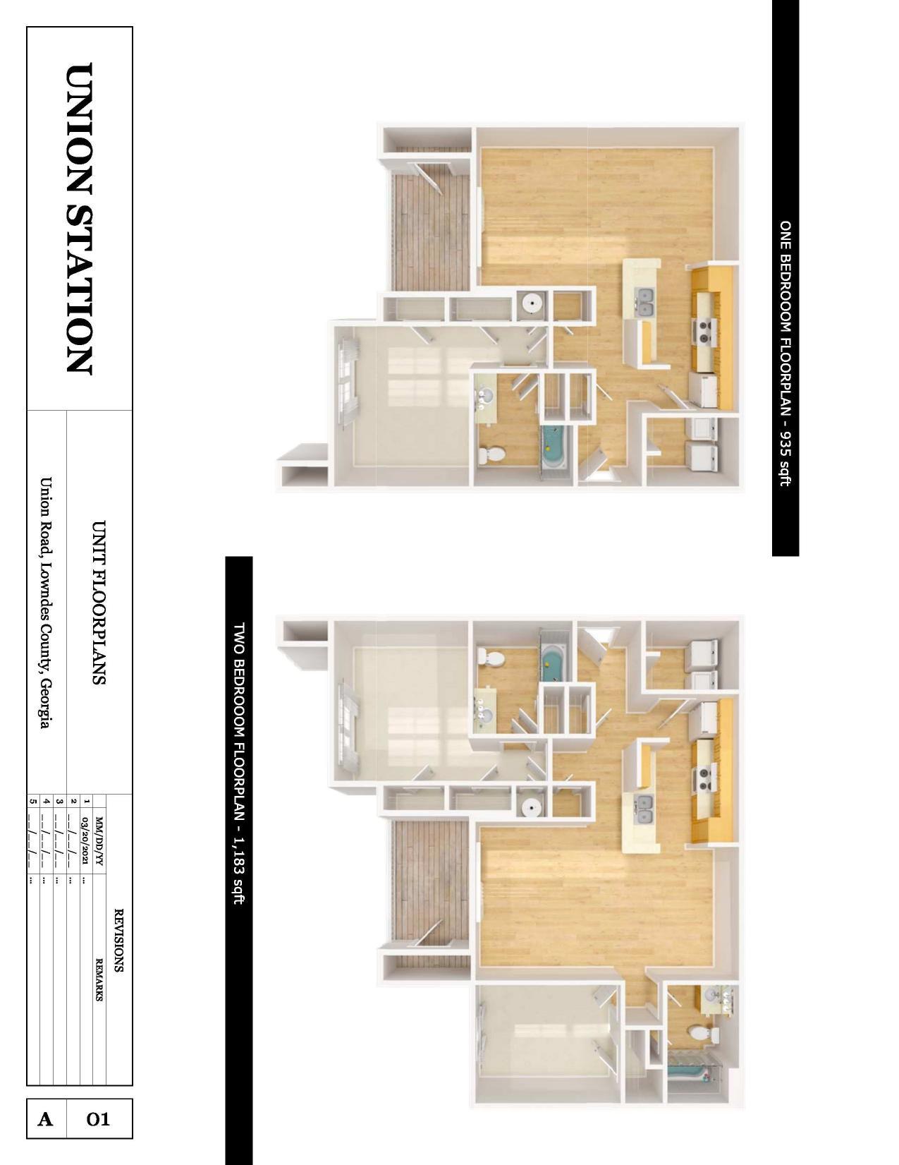 Unit Floorplans, two bedroom
