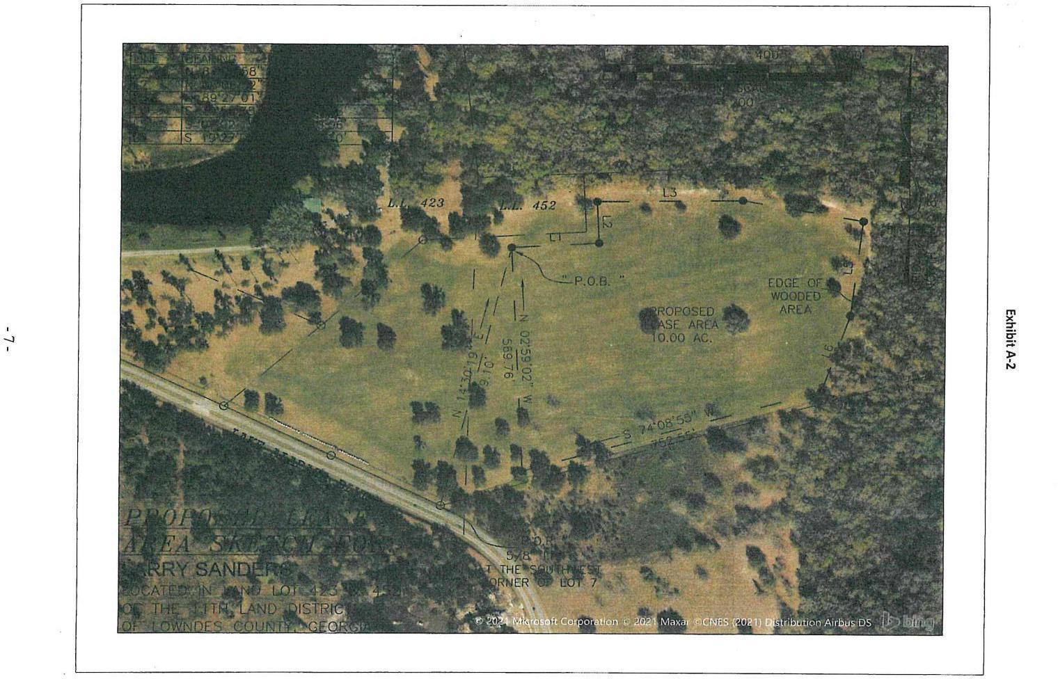 Exhibit A-2: aerial map with site plan