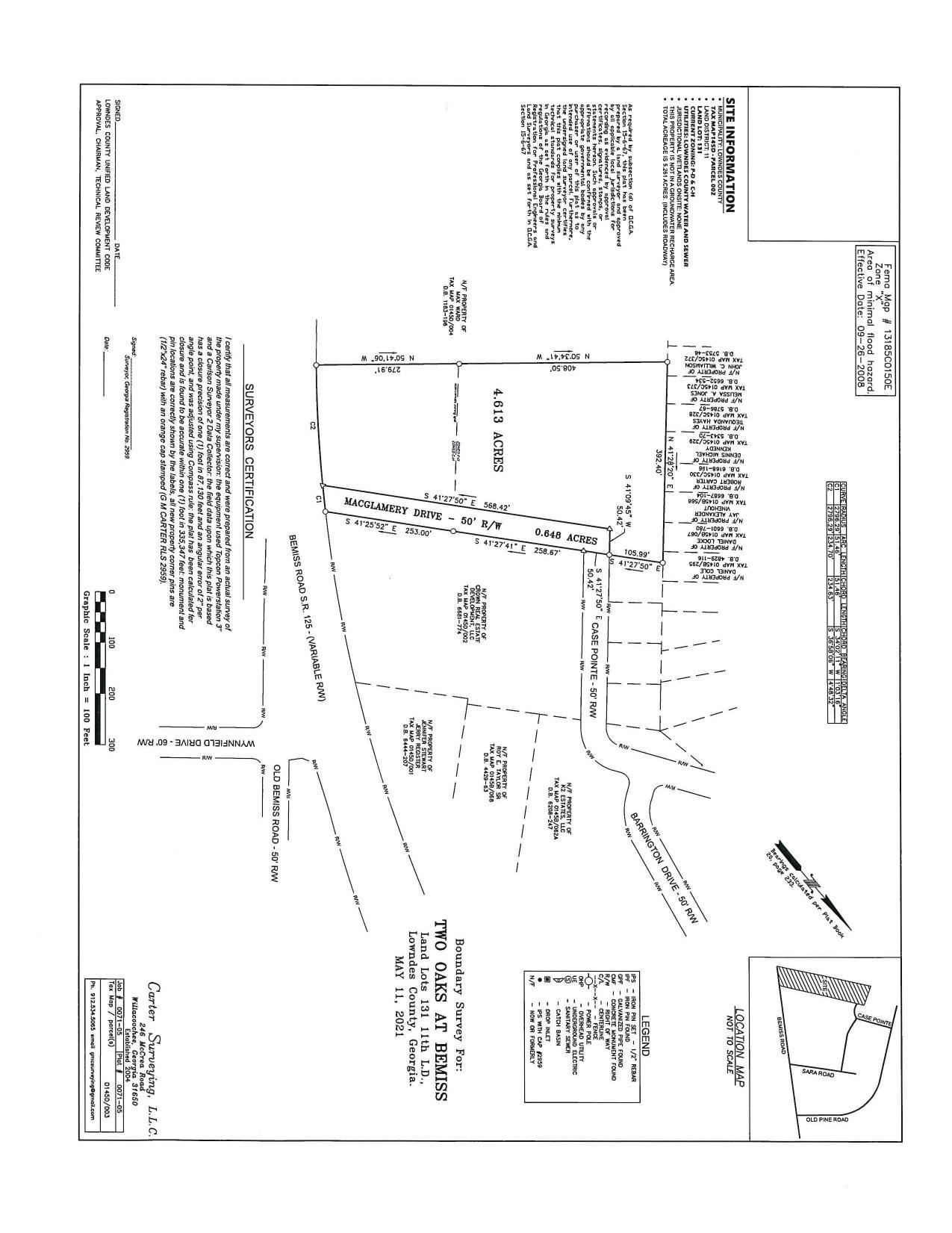 Survey Plat, MacGlamery Drive, Case Pointe, Barrington Drive