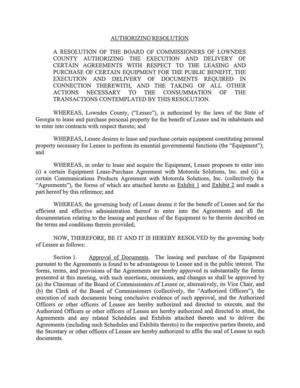 [A RESOLUTION OF THE BOARD OF COMMISSIONERS OF LOWNDES]