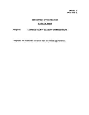 [Exhibit A: Scope of Work: This project will install water and sewer main and related appurtenances.]