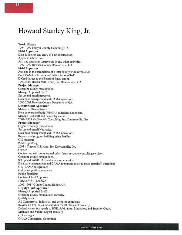 Resume: Howard Stanley King, Jr.